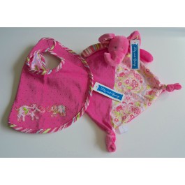 Elephant Comforter and Bib Set